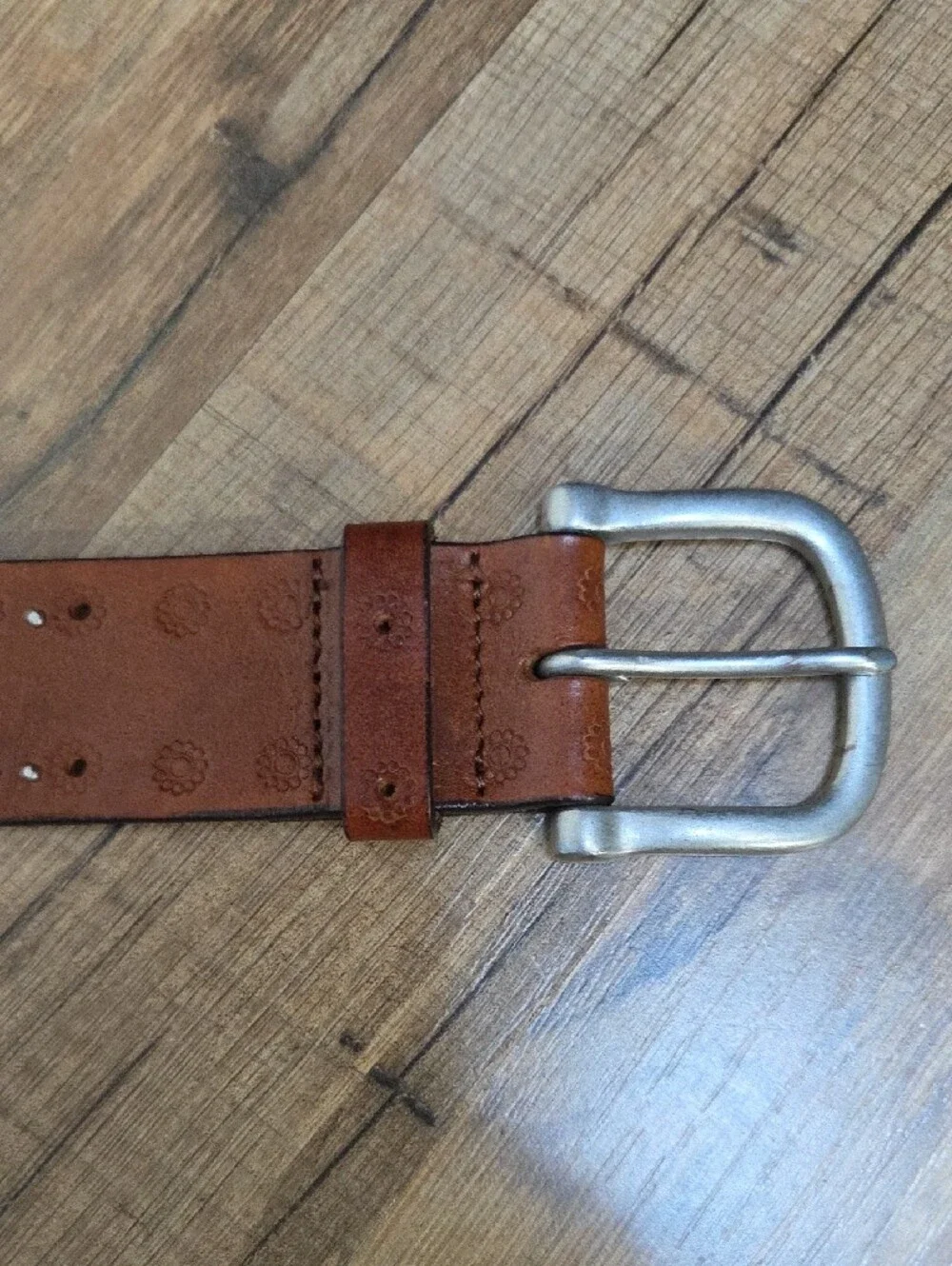AEROPOSTALE Men's Brown Leather Studded Belt - Classic Casual Style (30.5
